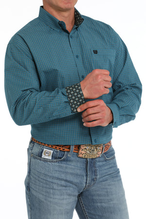 CINCH Men's Teal Button-Down Western Shirt