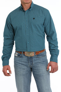 CINCH Men's Teal Button-Down Western Shirt