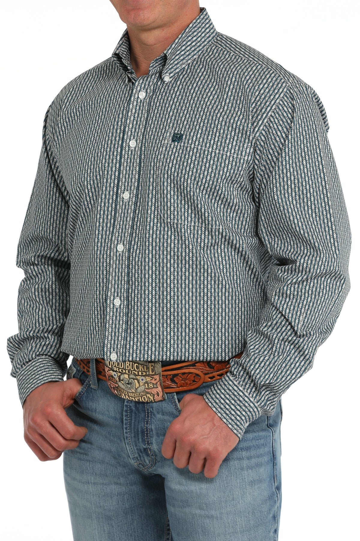 CINCH Men's White Button-Down Western Shirt