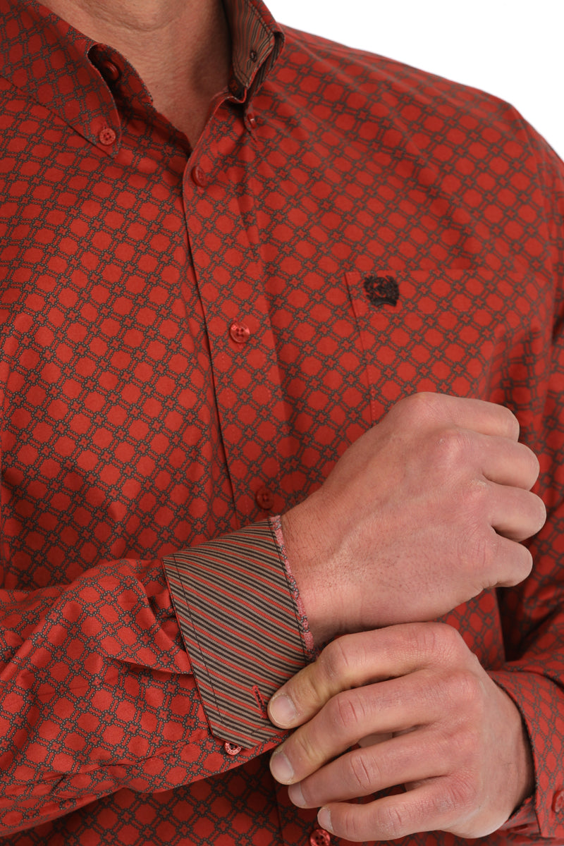 CINCH Men's Red Button-Down Western Shirt