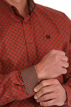 CINCH Men's Red Button-Down Western Shirt