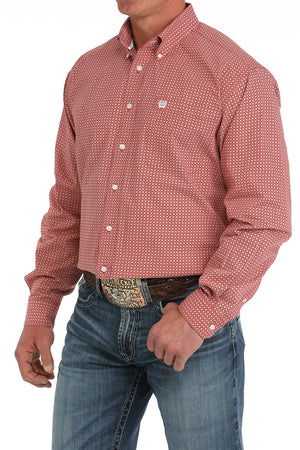 CINCH Men's Red Button-Down Western Shirt
