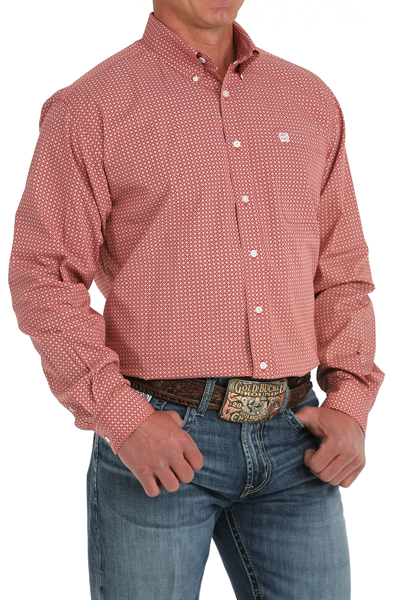 CINCH Men's Red Button-Down Western Shirt