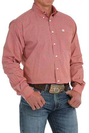 CINCH Men's Red Button-Down Western Shirt