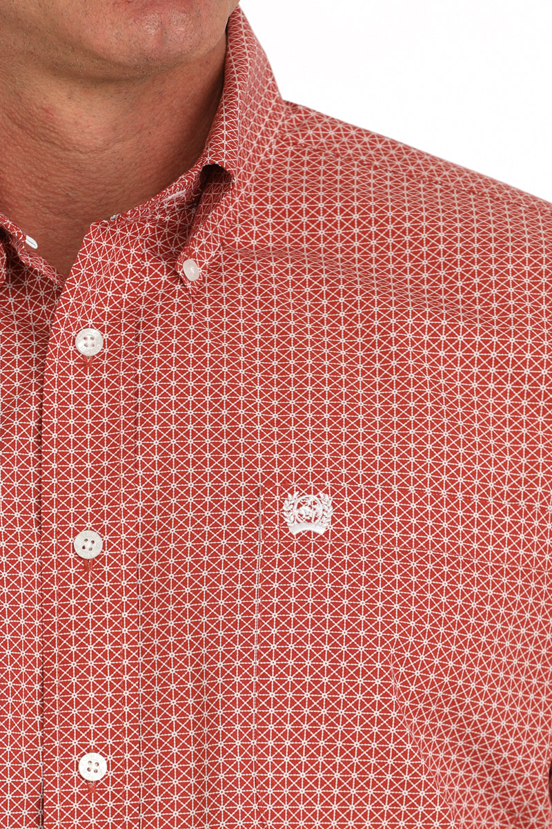 CINCH Men's Red Button-Down Western Shirt