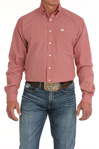 CINCH Men's Red Button-Down Western Shirt
