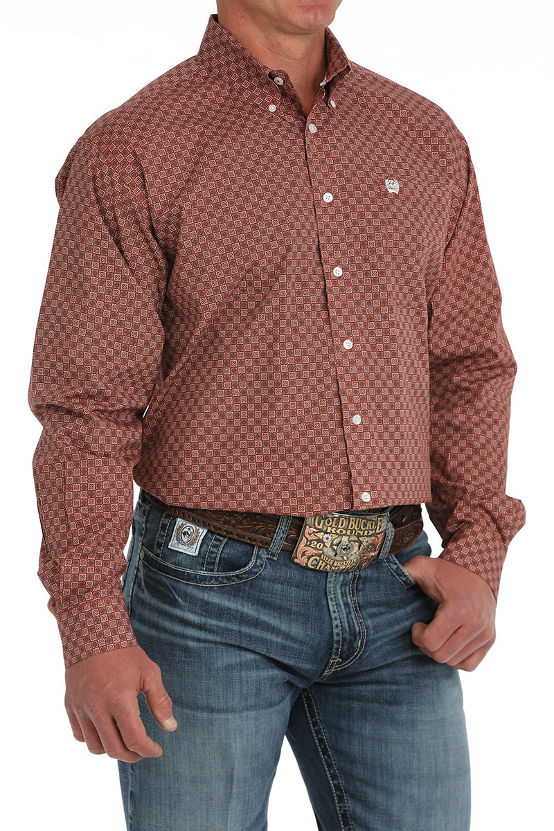 CINCH Men's Red Button-Down Western Shirt