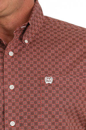 CINCH Men's Red Button-Down Western Shirt
