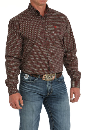 CINCH Men's Brown Button-Down Western Shirt