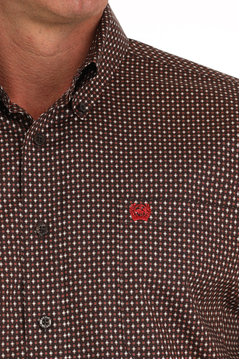 CINCH Men's Brown Button-Down Western Shirt