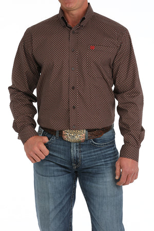 CINCH Men's Brown Button-Down Western Shirt