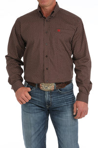 CINCH Men's Brown Button-Down Western Shirt