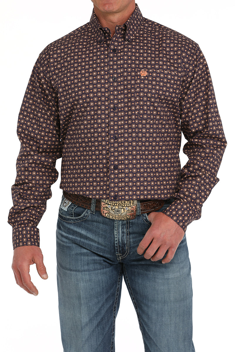 CINCH Men's Purple Button-Down Western Shirt
