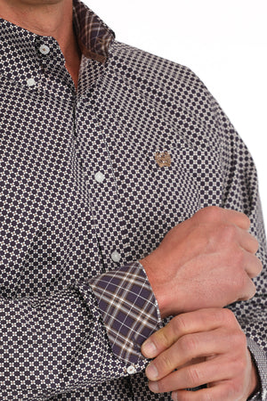 CINCH Men's Purple Button-Down Western Shirt