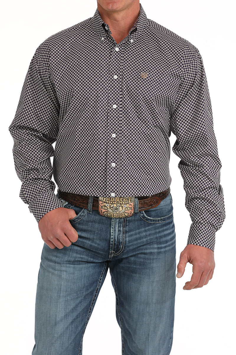 CINCH Men's Purple Button-Down Western Shirt