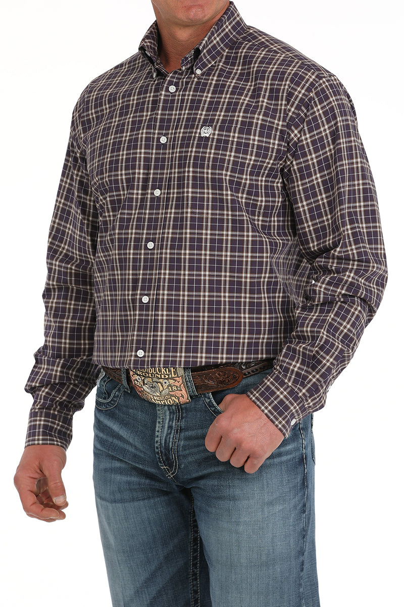 CINCH Men's Purple Button-Down Western Shirt
