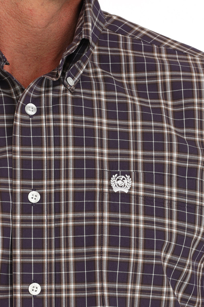 CINCH Men's Purple Button-Down Western Shirt