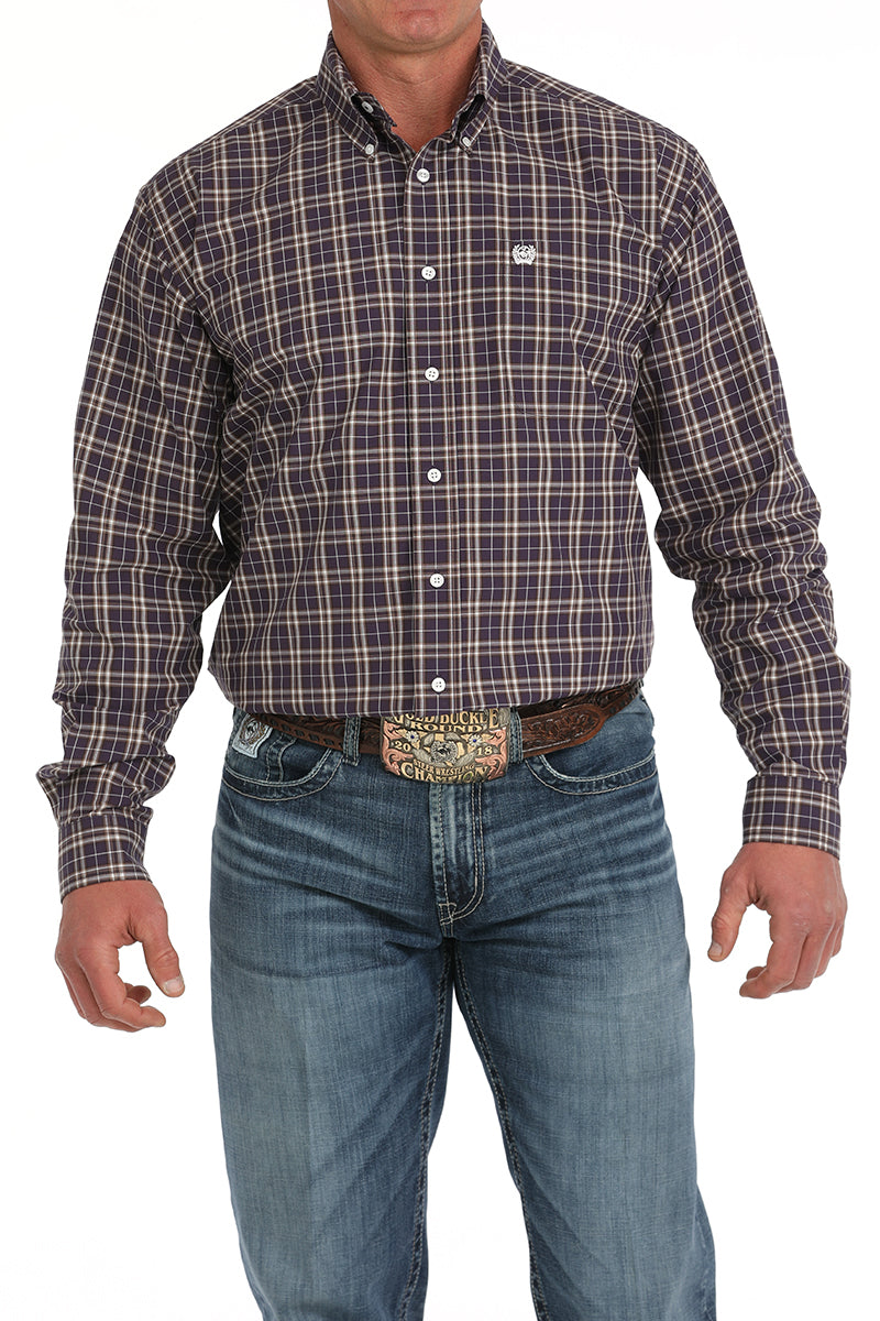 CINCH Men's Purple Button-Down Western Shirt