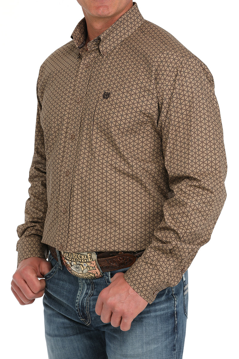 CINCH Men's Brown Button-Down Western Shirt
