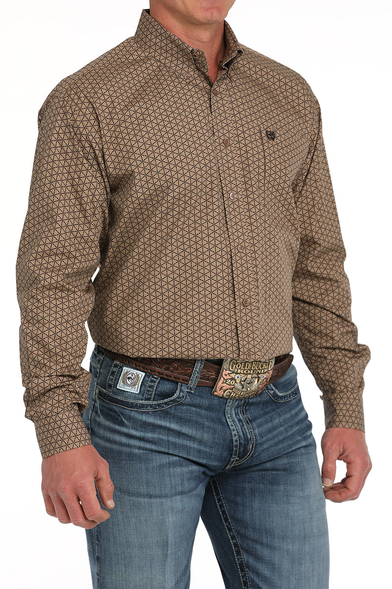 CINCH Men's Brown Button-Down Western Shirt