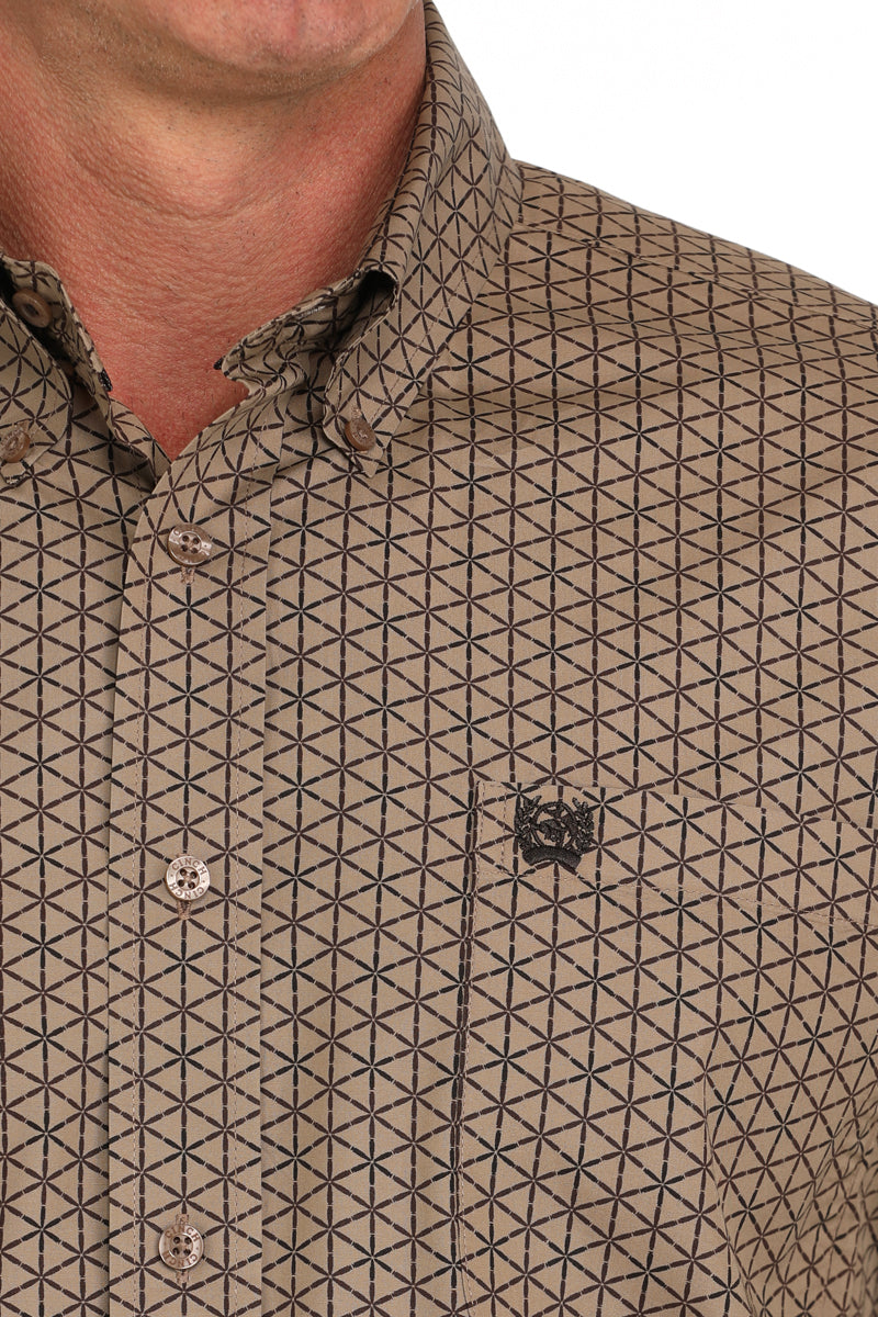 CINCH Men's Brown Button-Down Western Shirt