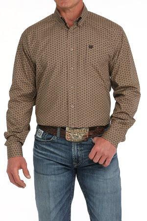 CINCH Men's Brown Button-Down Western Shirt