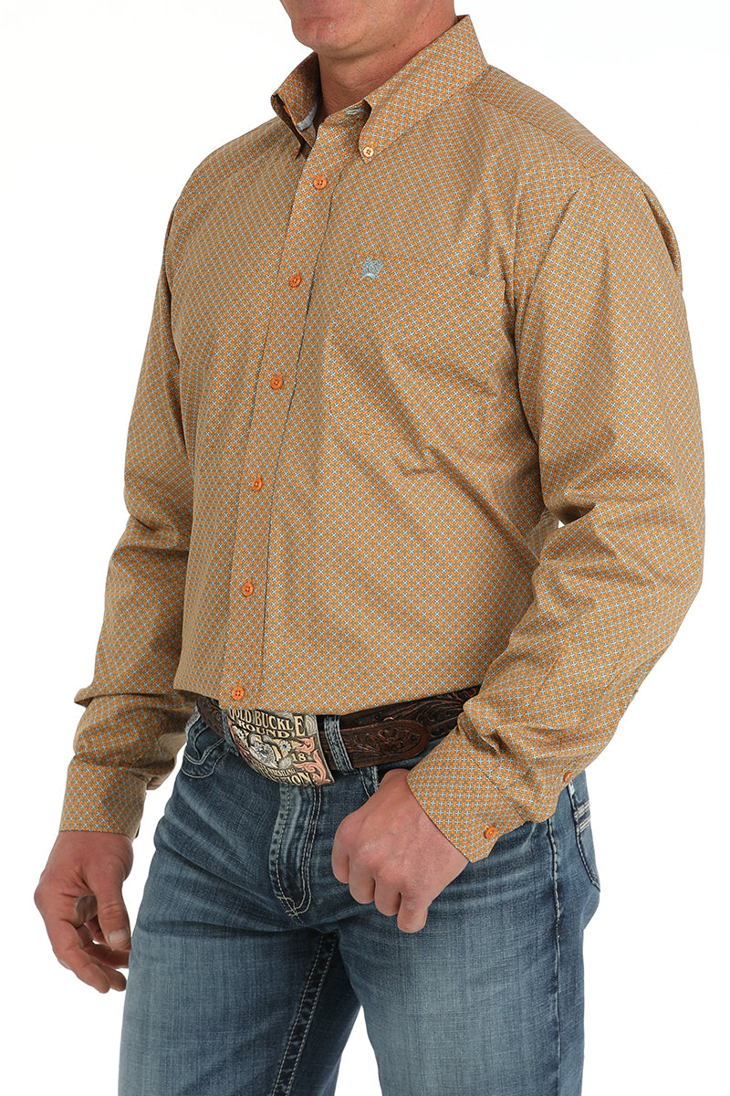 CINCH Men's Orange Button-Down Western Shirt