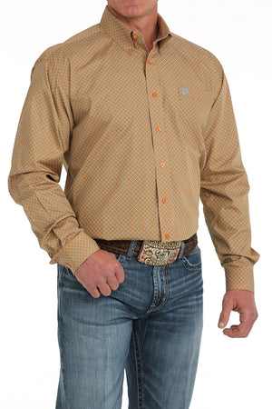 CINCH Men's Orange Button-Down Western Shirt