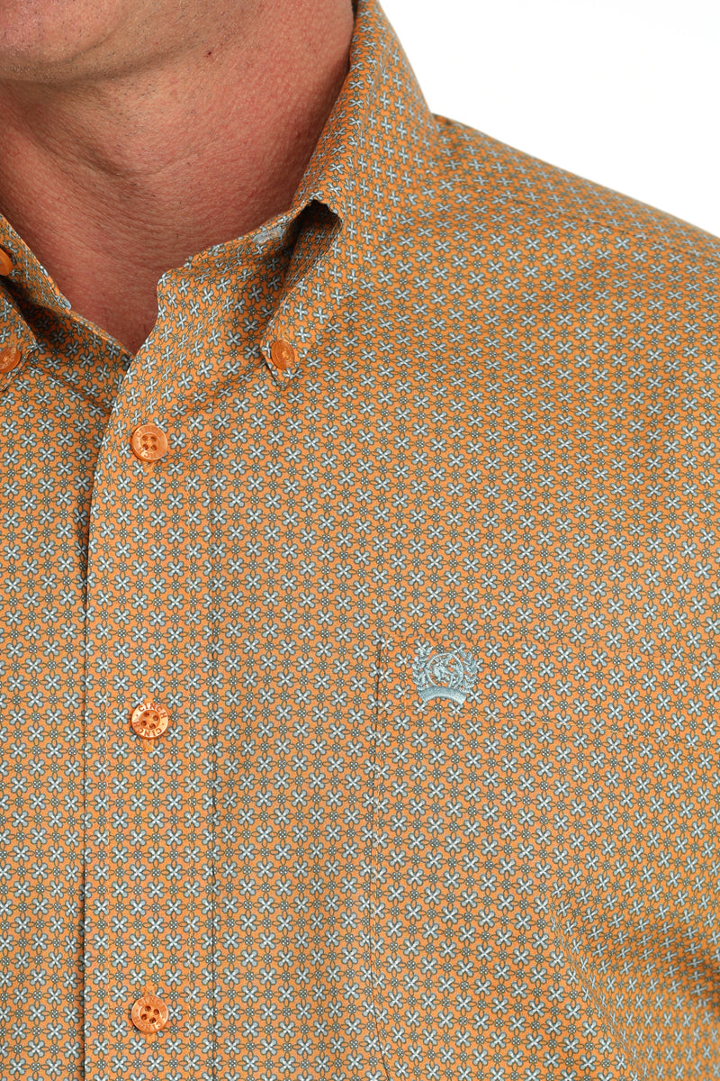 CINCH Men's Orange Button-Down Western Shirt