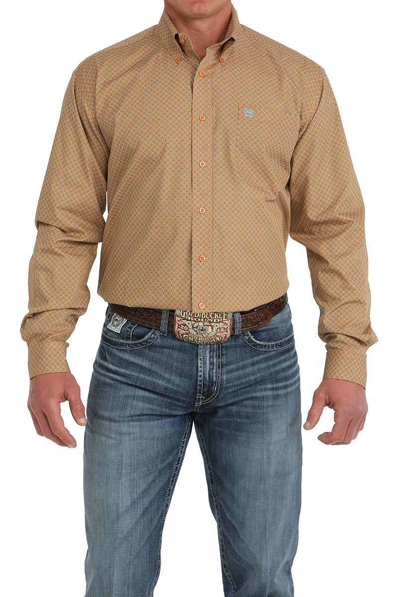 CINCH Men's Orange Button-Down Western Shirt
