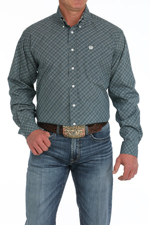 CINCH Men's Blue Button-Down Western Shirt