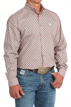 CINCH Men's Pink Button-Down Western Shirt