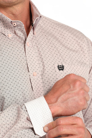 CINCH Men's Pink Button-Down Western Shirt