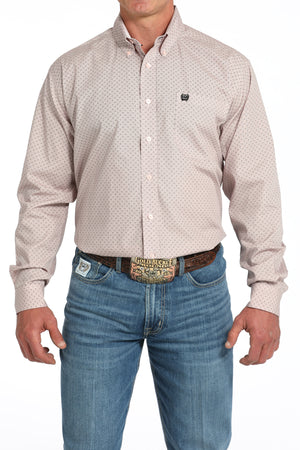 CINCH Men's Pink Button-Down Western Shirt
