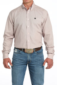 CINCH Men's Pink Button-Down Western Shirt