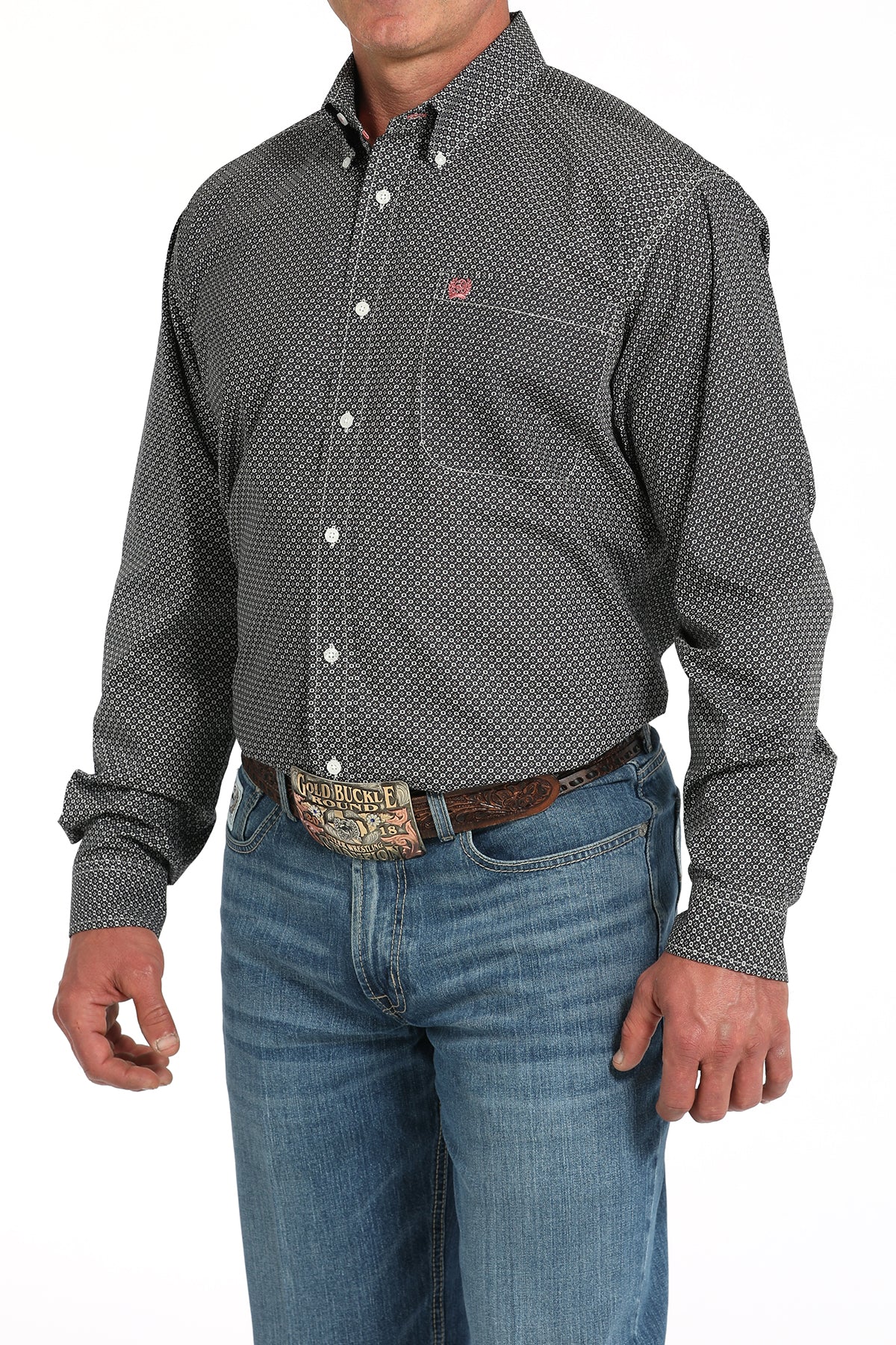 CINCH Men's Grey Button-Down Western Shirt