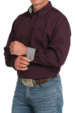 CINCH Men's Purple Button-Down Western Shirt
