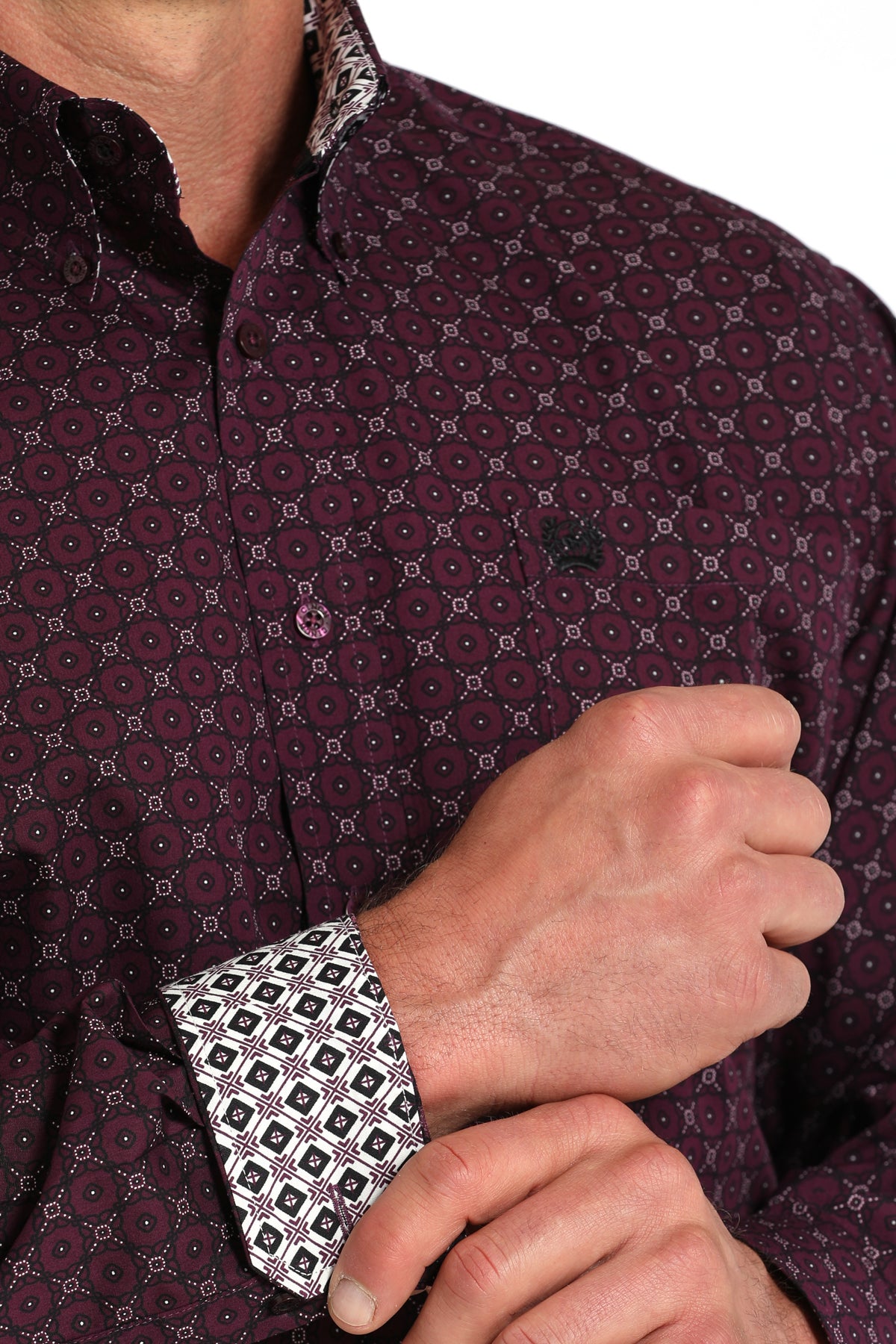 CINCH Men's Purple Button-Down Western Shirt
