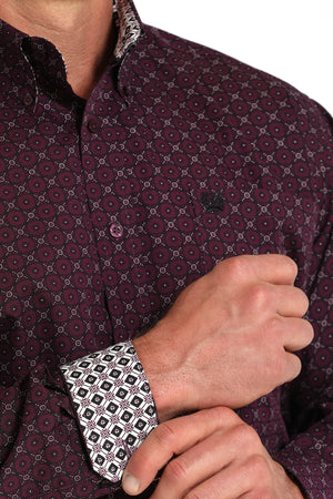 CINCH Men's Purple Button-Down Western Shirt