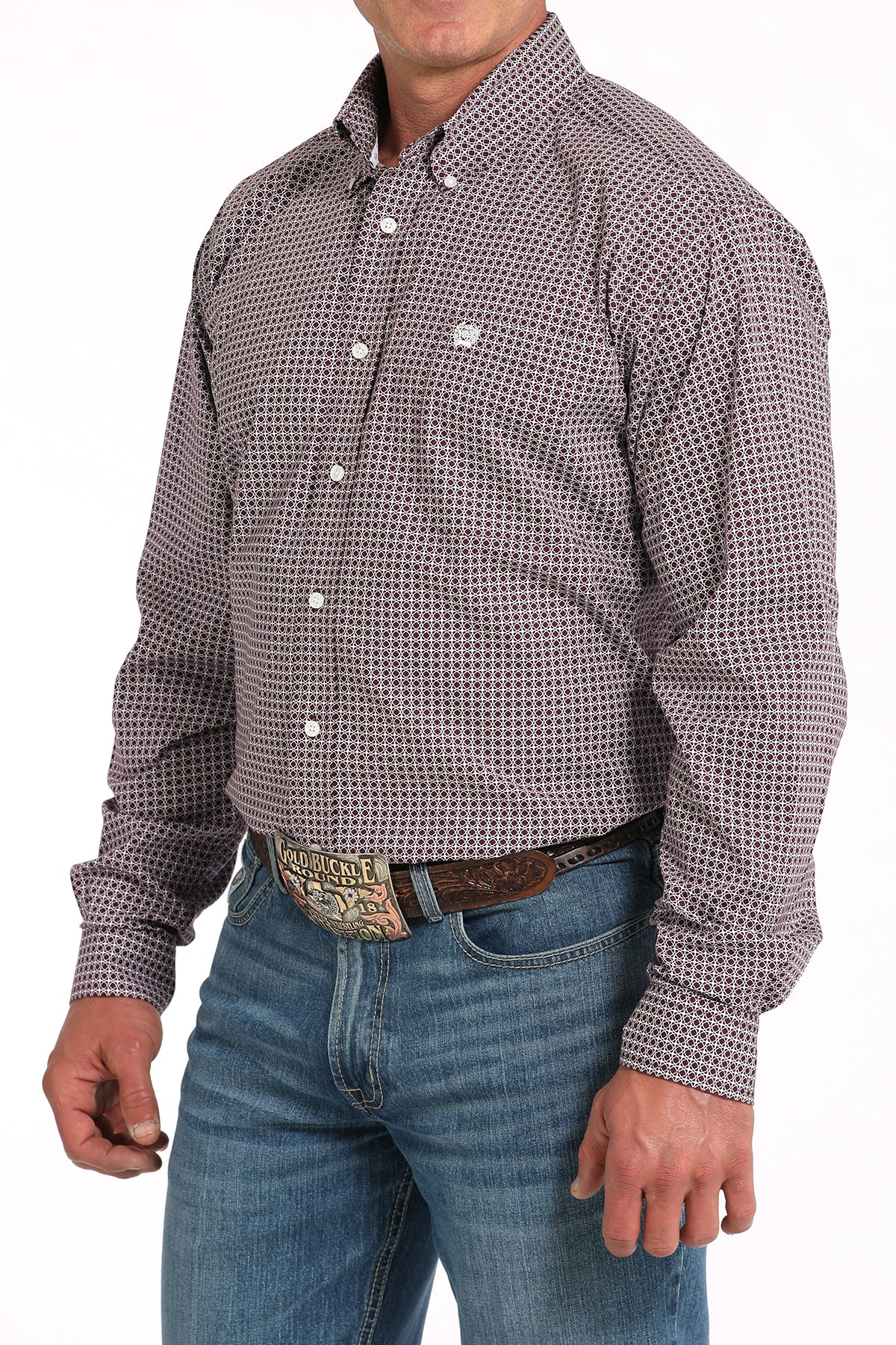CINCH Men's Purple Button-Down Western Shirt