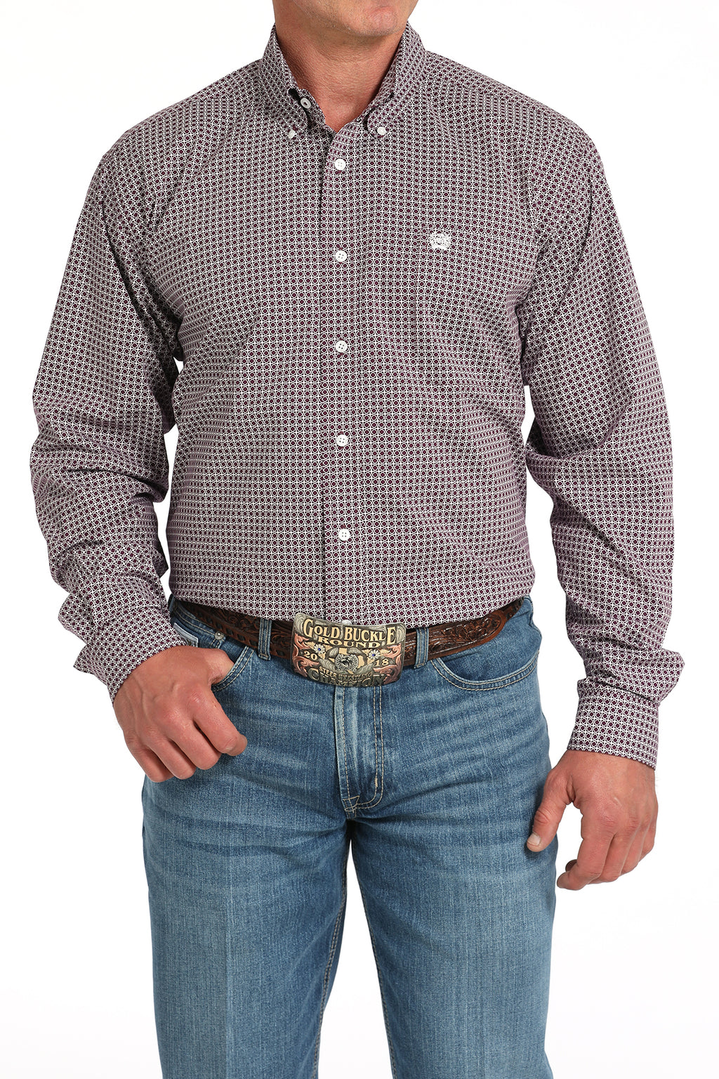 CINCH Men's Purple Button-Down Western Shirt