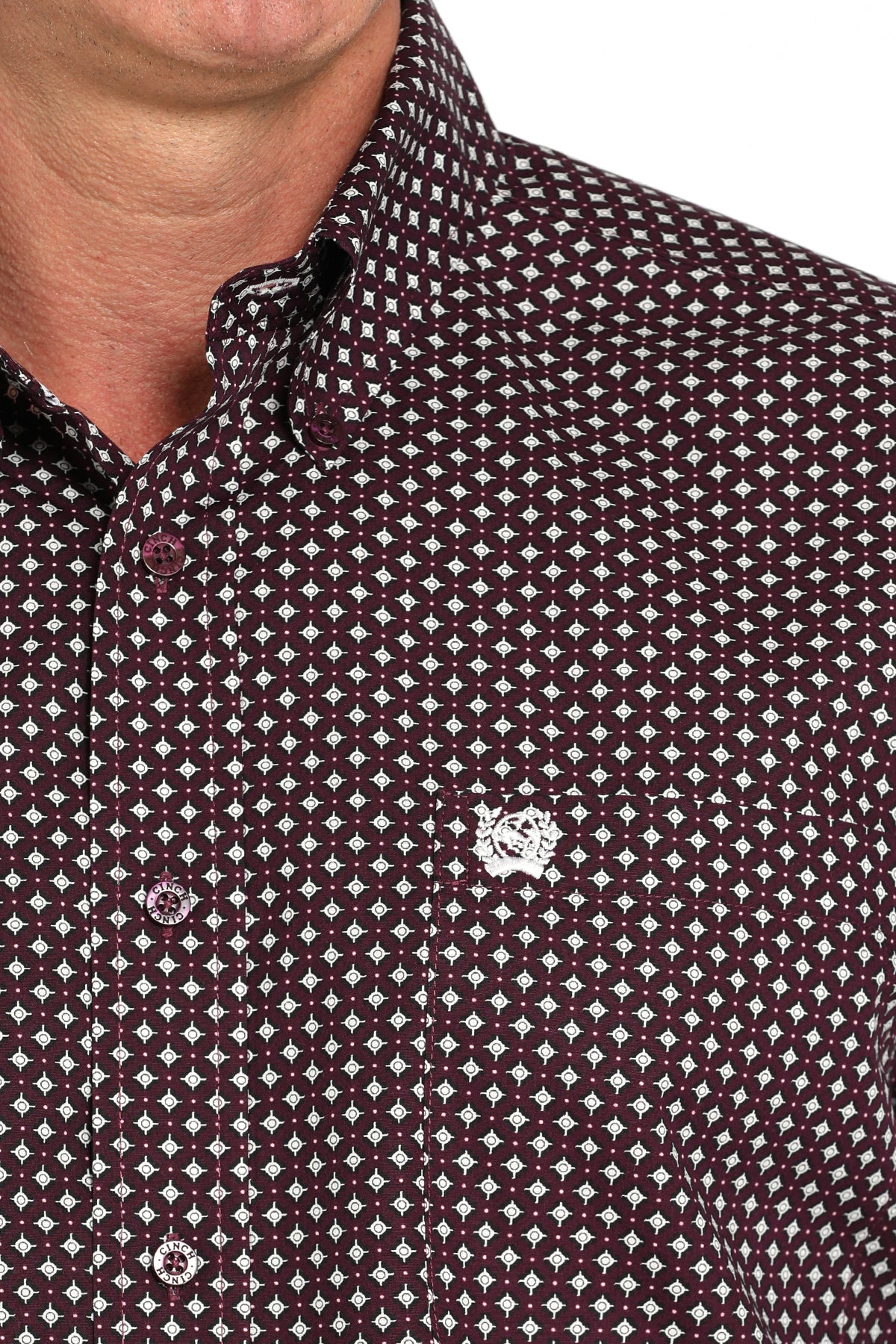 CINCH Men's Purple Button-Down Western Shirt