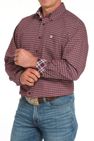 CINCH Men's Purple Button-Down Western Shirt