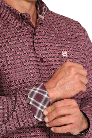 CINCH Men's Purple Button-Down Western Shirt