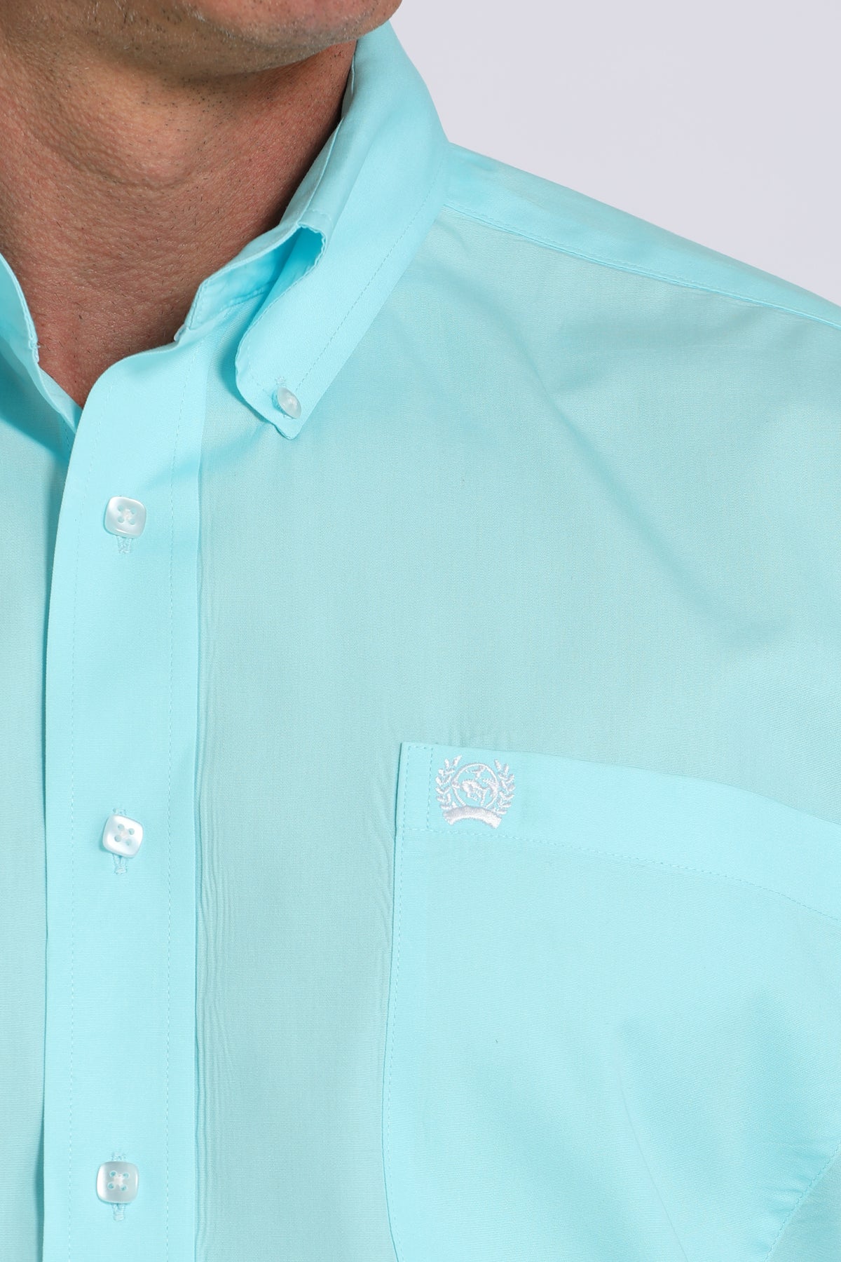 CINCH Men's Solid Turquoise Button-Down Western Shirt