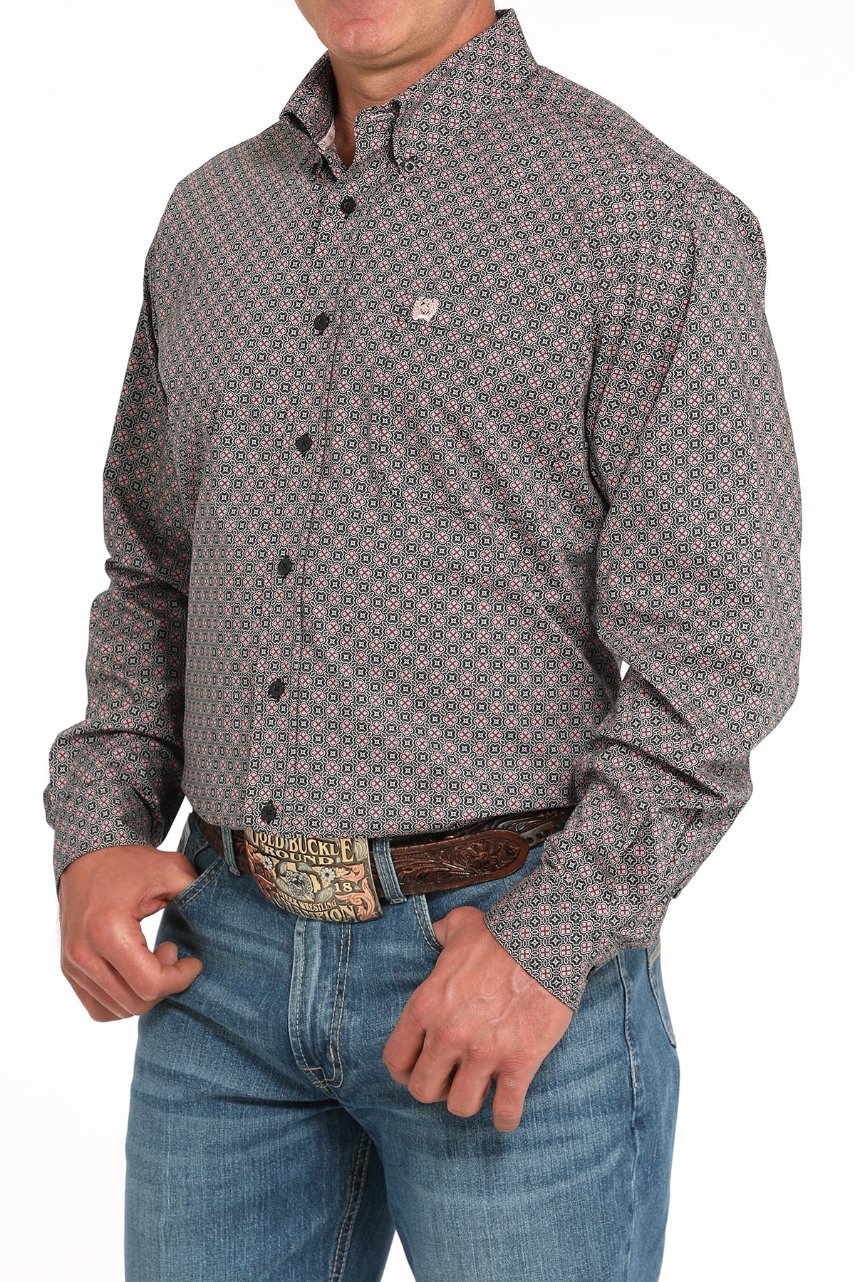 CINCH Men's Grey Button-Down Western Shirt