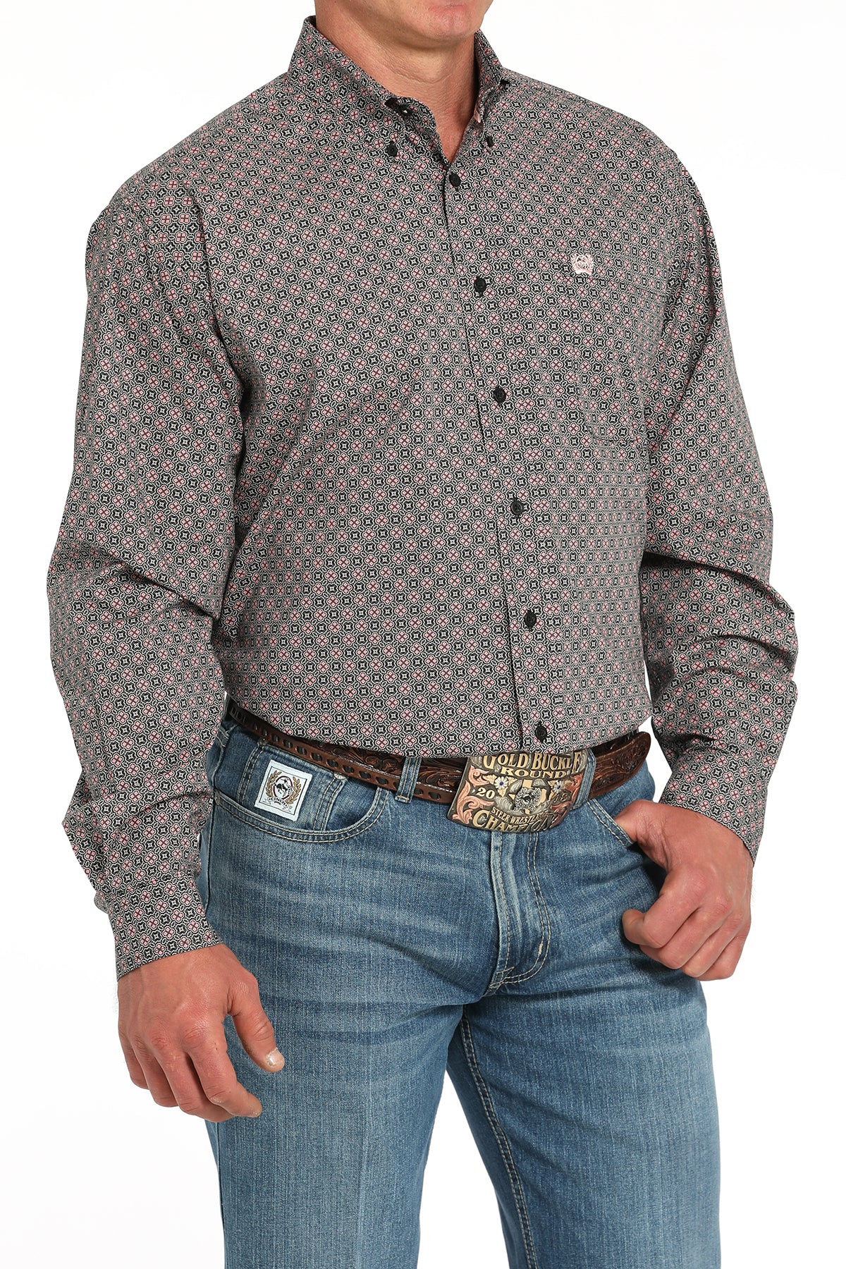 CINCH Men's Grey Button-Down Western Shirt