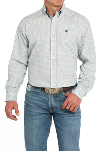 CINCH Men's White Printed Button-Down Western Shirt