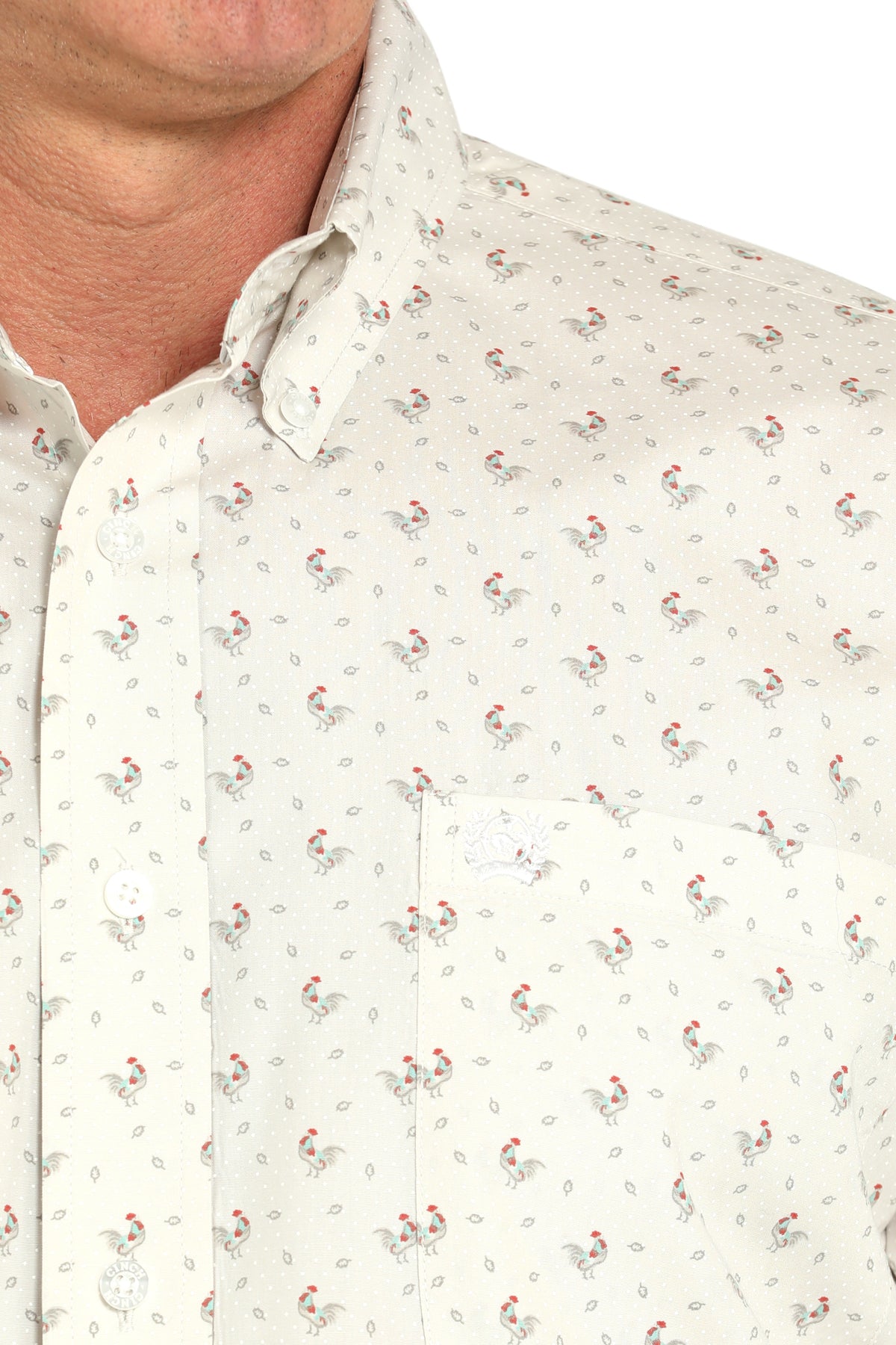 CINCH Men's Grey L/S Printed Button-Down Western Shirt