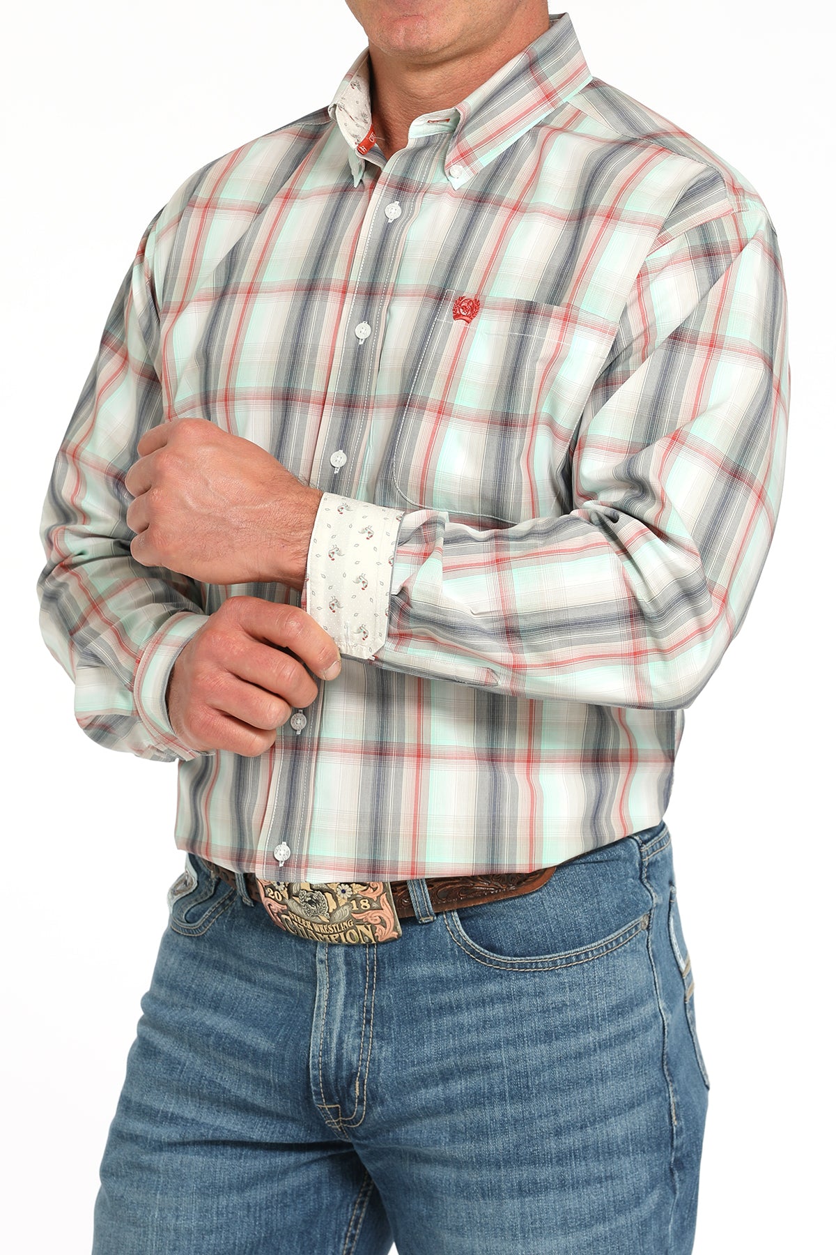 CINCH Men's Plaid L/S Printed Button-Down Western Shirt